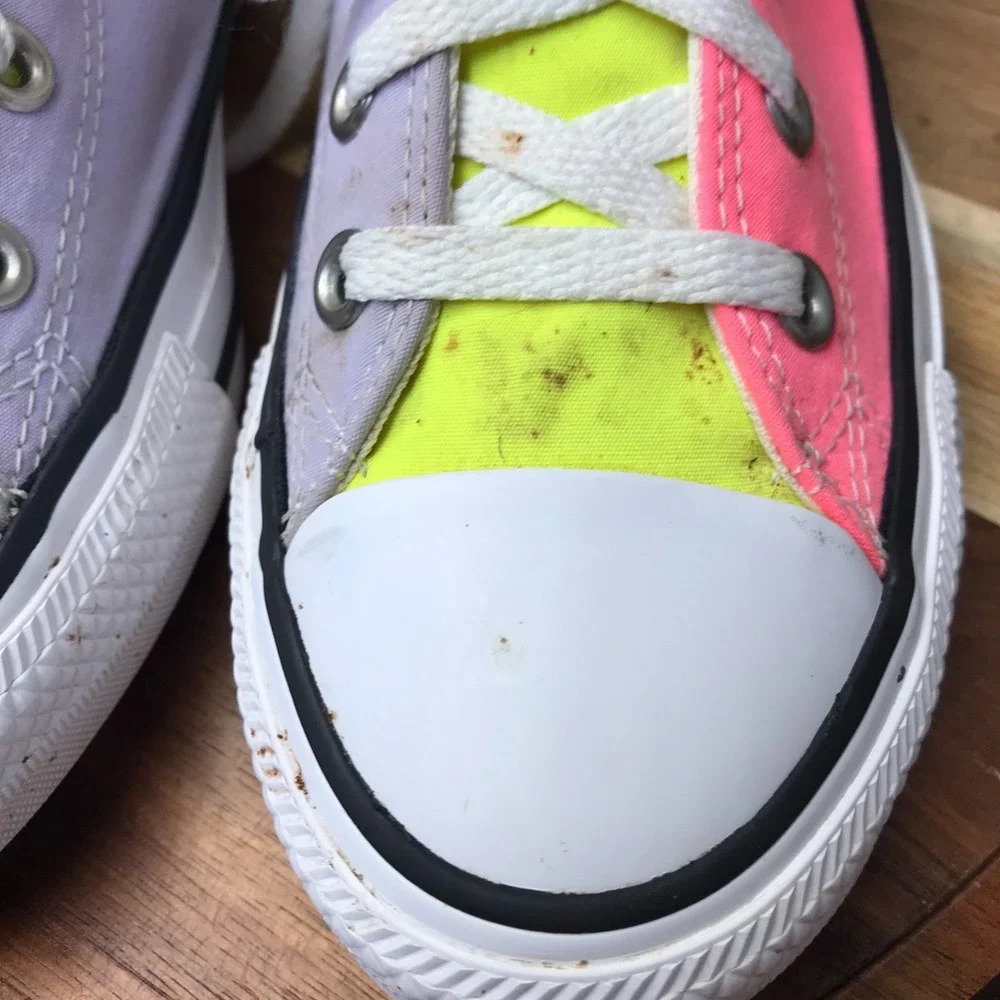 Converse Chuck Taylor All Star High Top M 6 W 8 Neon‎ Colorblock Sneakers